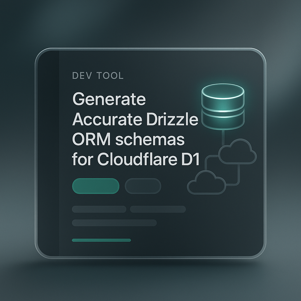 Generate Accurate Drizzle ORM Schemas for Cloudflare D1